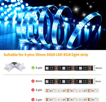 Load image into Gallery viewer, L Shape 4-pin Connectors Angle Adjustable for 10mm Width 5050 RGB LED Strip Lights (10 pcs)
