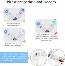 Load image into Gallery viewer, L Shape 4-pin Connectors Angle Adjustable for 10mm Width 5050 RGB LED Strip Lights (10 pcs)
